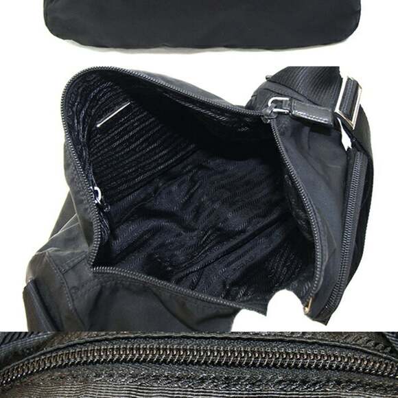 PRADA Black Leather Shoulder Bag
